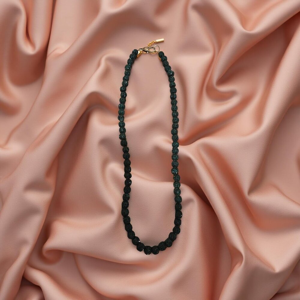 Forest Green Shamballah Necklace  20 inches